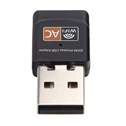 Shentesel Wireless USB WiFi Adapter 600Mbps Antenna PC Network Card Dual Band Lan Receiver - Black