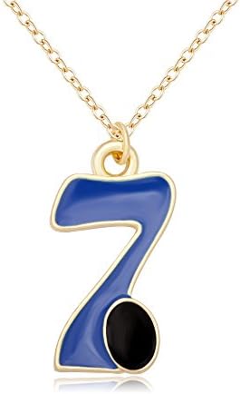 RUXIANG Enamel Interesting Double Color Number 1-9 Character Pendant Necklace (gold-7)