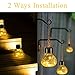 GIGALUMI Hanging Solar Lantern, 4 Pack Outdoor Christmas Decorations, Hanging Solar Lights Outdoor Waterproof, Garden Decor for Lawn, Garden, Yard, Tree Warm White