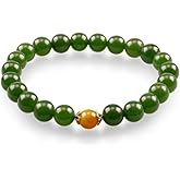 Beaded Crystal Charka Charm Bracelets Jewelry for Women Handmade with 8mm Green Aventurine Jade Citrine Healing Crystal Stone Bracelets Jewelry Inspirational Gifts for Women Mom Keenove