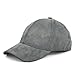 JOOWEN 6 Panel Faux Suede Leather Classic Adjustable Baseball Cap (Ash Grey)