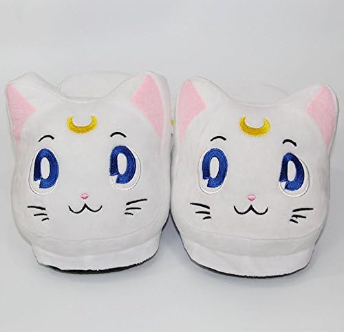 Anime Pretty Soldier Sailor Moon Cat Plush Slippers Warm Shoes Christmas Gift (white)