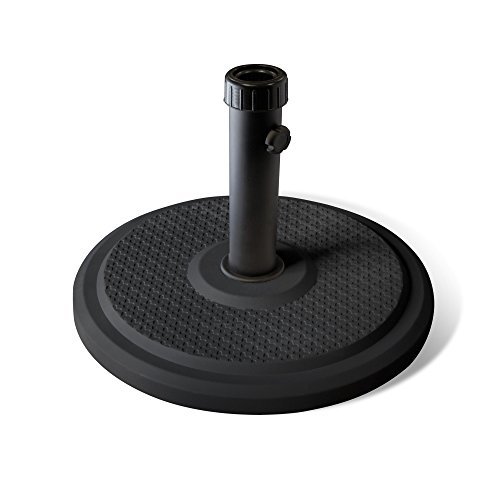 paramondo Sonnenschirm Schirmständer Standard Rund, Schwarz, Aus Polymerbeton, für Maststärke bis zu Ø 50mm, inkl. Adapterhülsen