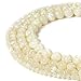 HAAMIIQII 60pcs 6mm Natural White Mother of Pearl Shell Beads Round Loose Gemstone Beads for Jewelry Making Strand 15 Inch
