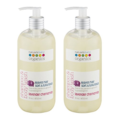 Nature's Baby Organics Shampoo & Body Wash, Lavender Chamomile, 16 oz (2-Pack) Babies, Kids, & Adults! Natural, Moisturizing, Soft, Gentle, Rich, Hypoallergenic | No Chemicals, Parabens, SLS, Glutens