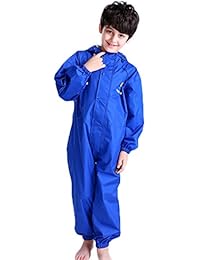 JiAmy Kids Baby One Piece Rain Suit Waterproof Coverall with Hood Jumpsuit 6-7 Years