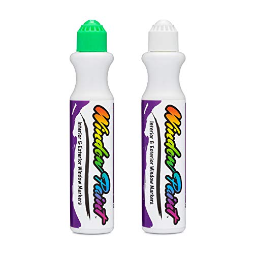 FANTASTIC Window-Write CHALK MARKERS for Marking windows for Sporting Events, Weddings, Schools, Churches and More!- Set of 2/1 GREEN & 1 WHITE