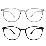 Blue Light Blocking Glasses,Anti Eyestrain Minimize Headache TR90 Frame Lightweight,Men/Women (Black&Gray)