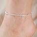 Jucicle Starfish Charm Crystal Rhinestone Link Anklet (Silver Tone)