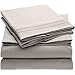 Mellanni Split King Sheets Set - 5 PC Iconic Collection Bedding - Hotel Luxury, Extra Soft, Cooling Bed Sheets - Wrinkle, Fade, Stain Resistant (Split King, Light Gray)