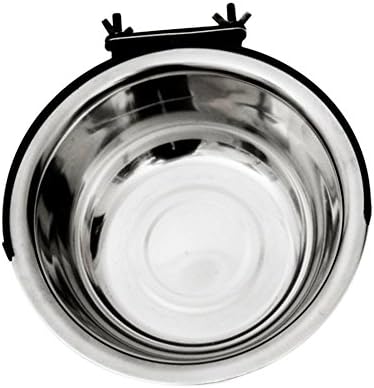 Pet Dog Bowls,Stainless Steel Dog Bowl,Pet Food Water Bowls,Cage Hanging Single Bowl By Cydnlive (XL)