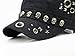 V&A Step Women Girl Fashion Skull Rivet Flat Black Baseball Cap, Casual Sport Hat Snapback