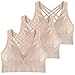 BRLIDO Cross-Back Wireless Sports Bra for Women Yoga Bras with Removable Pads