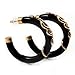 Black Resin Gold Snake Hoop Earrings - 5cm Diameter
