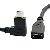 JSER 90 Degree Right Angled USB-C USB 3.1 Type C Male to Female Extension Data Cable for Macbook Tablet 20cm JSER