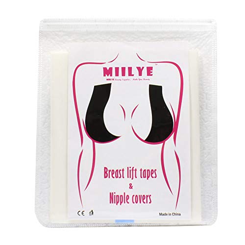 MIILYE Breast Lift Tape+Nipple Covers Concealer Invisible Titty Adhesive Stickers for Cup A B C D DD