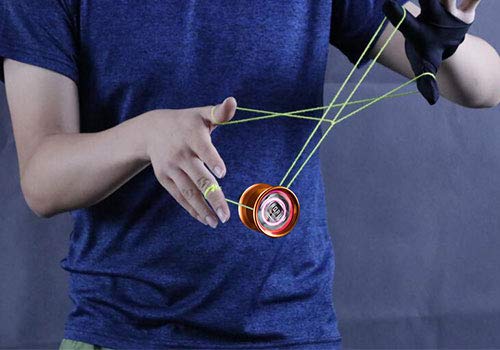 YOSTAR Unresponsive Yoyo, MAGICYOYO Y02-AURORA Pro Yoyo with Ball Bearing Axle, Light Up Yoyo for Kids, 5 Yo Yo Strings Bag Glove (Orange with Pink Light)