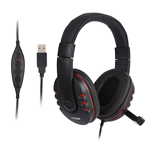 Leshp USB Wired Stereo Micphone Gaming Headphone for Sony PS3 PS4 PC