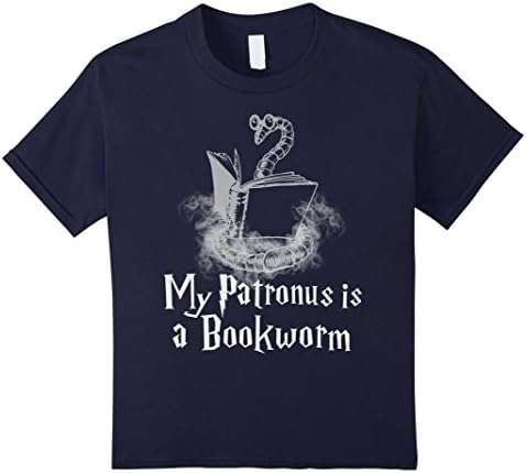 Kids My Patronus is a Bookworm T-shirt, Book Lover Shirt 12 Navy