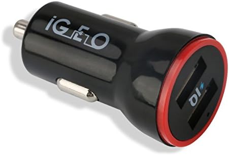 iGeo 24 W Dual USB Car Charger for Apple iPhone 6s/ 6s Plus, iPad Air 2, iPad mini; Samsung Galaxy Note Series &amp; Edge Models; LG G4 / G5; Google Nexus; and Other iOS and Android Devices