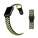 Inteny Apple Watch Band Series 1 Series 2, Soft Silicone Sport Band Replacement Wrist Strap for iWatch, 42mm M/L Black&Volt