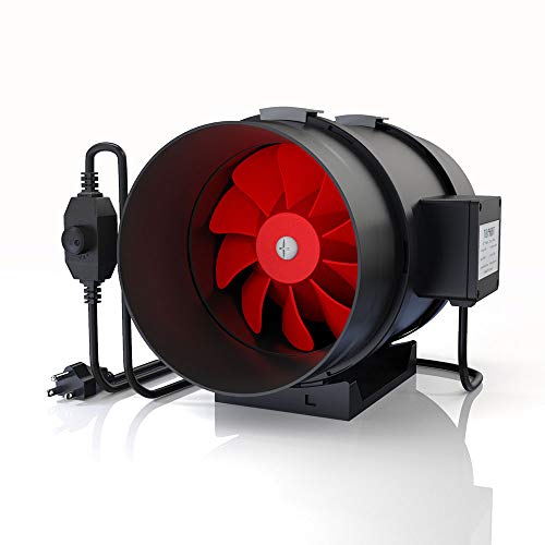 TOPHORT 8 Inch Inline Duct Fan 800 CFM Blower Fan with Variable Speed Controller HVAC Blower Ventilation