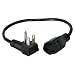 QVS 16" 3-Prong OutletSaver Power Adapter with 90 Flat Plug - 2-Pack Computer Surge Protector Black (PPRT-ADPT-2PK)