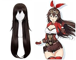 XiongXiongLe Long Straight Brown Wig for Amber