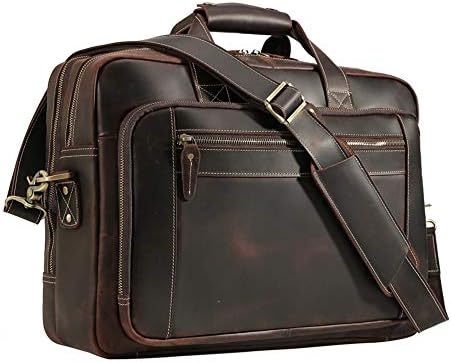 Leather Briefcase for 17 Inch Laptop