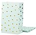BLUE PANDA Mint Green Party Favor Bags For Kids Birthday, Baby Shower, Wedding (Gold Foil Dots, 24 Pack)