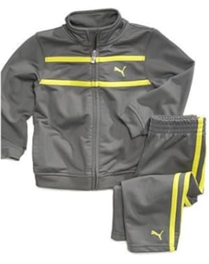 Infant Boys 2 Piece Gray Yellow Stripe Jacket Pants Set Baby Track Suit