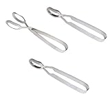 Set Of 3 Stainless Steel Mini Snail Tongs