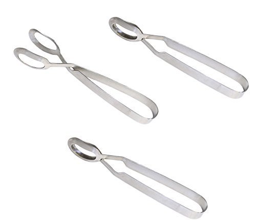 Set Of 3 Stainless Steel Mini Snail Tongs