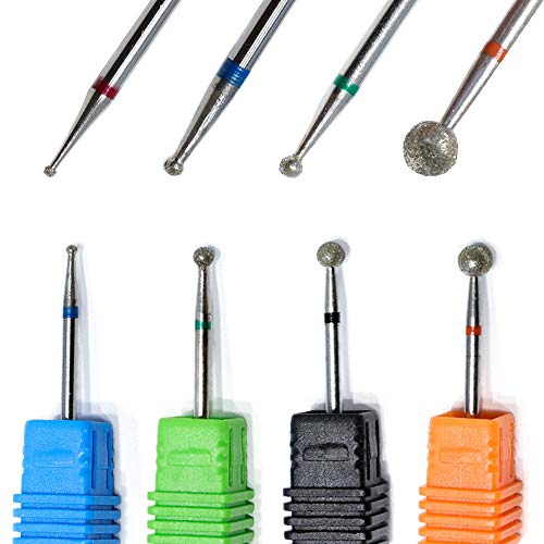 8pcs Ball Head Diamond Nail Drill Bit Rotary Burr Cuticle Milling Cutter for Electric Manicure Nail Clean Tools Accessory JID08