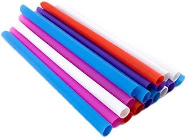 200 Pcs Extra Wide Fat Jumbo Boba Drinking Bubble Tea Smoothie Straw Milkshake 8'' Inch Color : ฺMulti