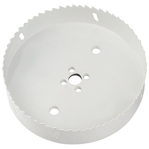 Acrux7 6 inch (152mm) Corn Hole Drilling Cutter for Cornhole Game, Hole Saw Blade with Hex Shank Drill Bit Adapter,Heavy Duty Steel Design(White)