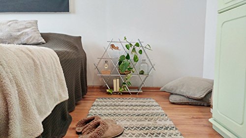 Silver Unicorn End Table Bedroom Night Stand - Bedside Table - Modern Bedroom Decor - Cardboard Ruche shelving unit - Medium - Thumbnail 4