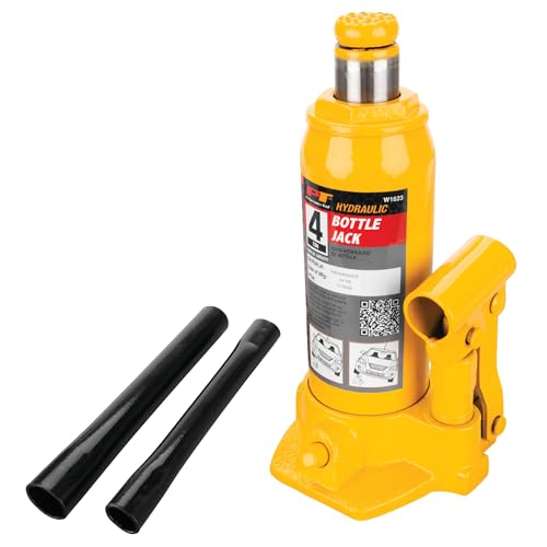 Performance Tool W1623 Heavy Duty Hydraulic Bottle Jack, Yellow, 4-Ton (8,000 lbs.)