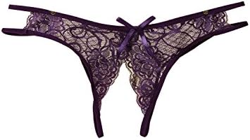Sexyangels Womens Open Crotch Underwear Thongs Lace G-Strings Sexy Panties