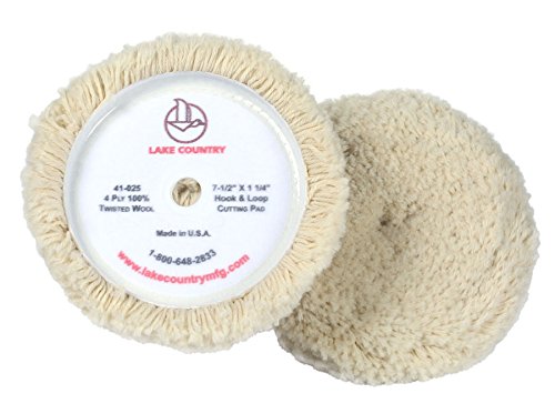 Lake Country 41-025 Twisted Wool Cutting Pad 7.5 x 1-1/4