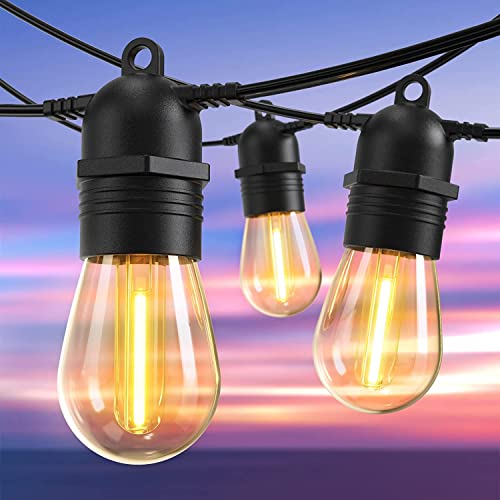 GlobaLink Outdoor String Lights, E14 S14 LED Garden, IP65 Waterproof Festoon Outdoor Lights 2700k 30+2(Spare) Bulbs for Outside Patio Terrace Yard Wedding Party Decor- Connectable