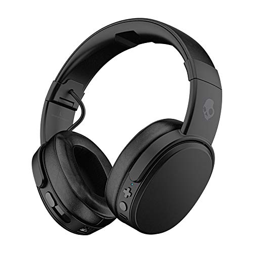 Skullcandy Crusher Bluetooth Wireless Over-Ear Headphone with Microphone, Noise Isolating Memory Foam, Adjustable and Immersive Stereo Haptic Bass, Rapid Charge 40-Hour Battery Life, Black
