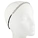 Lux Accessories Silver Flower Studded Bridal Special Occasion Stretch Headband