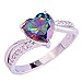 Psiroy Women's 925 Sterling Silver 1.5cttw Rainbow Topaz Filled Ring