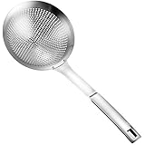 Large Scoop Colander,Skimmer Slotted Spoon,luxury 304 Stainless Steel Slotted Spoon Skimmer Cooking Spoon Strainer Soups Past