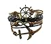 MBOX Vintage Nautical Rudder Anchor Bracelet Infinity Handmade Coffee Leather Rope