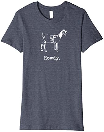 Womens Howdy Goat Novelty T-Shirt Small Heather Blue