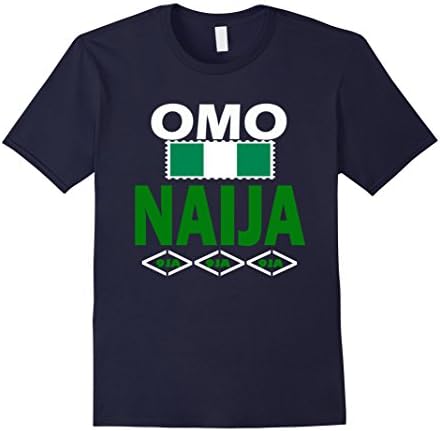 Mens Nigerian Flag In Stamp-Omo Naija-9ja- Nigeria T Shirt 3XL Navy
