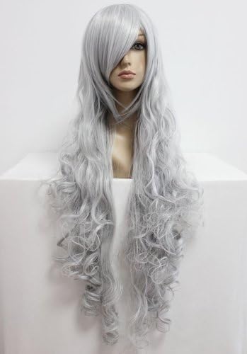 Tqglobal Fairy Tail Mirajane Strauss Long Silver 90CM Anime Hair Wig by Tqglobal
