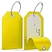Shacke Large Luggage Tags (2pcs) with Privacy Cover and Steel Loops (Yellow)